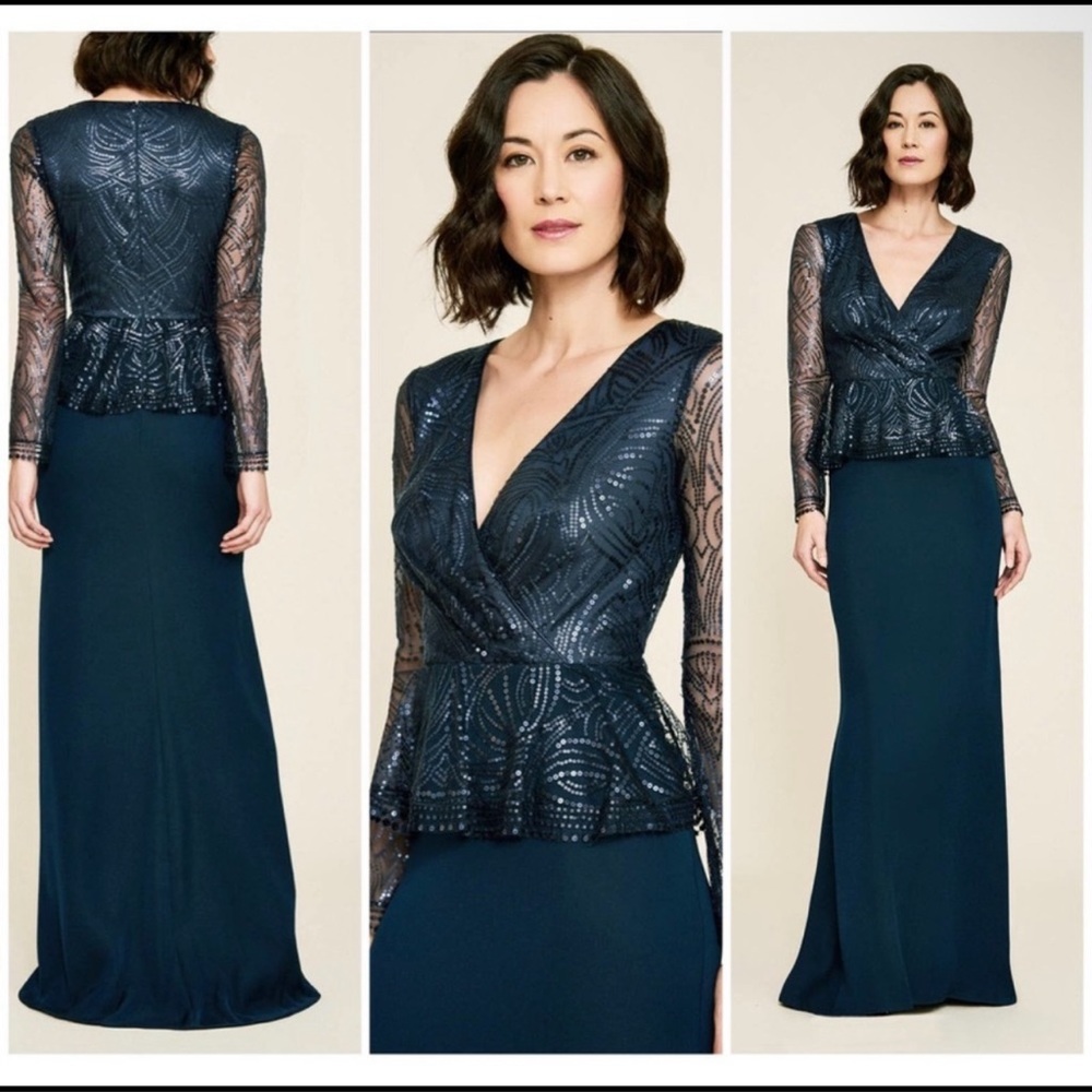 Long sleeve Navy blue dress